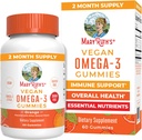 MaryRuth Organics Vegan Omega 3 Gummies pour les adultes. 2 mois d'approvisionnement Supplément sans sucre avec vitamine C. Huile de lin.