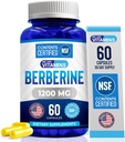 We Like Vitamins | NSF Certified Berberine Supplement, 1200mg, Pure Max Strength Berberine HCL - 60 Vegetarian Capsules (Gluten Free, Non GMO) - 30 Servings