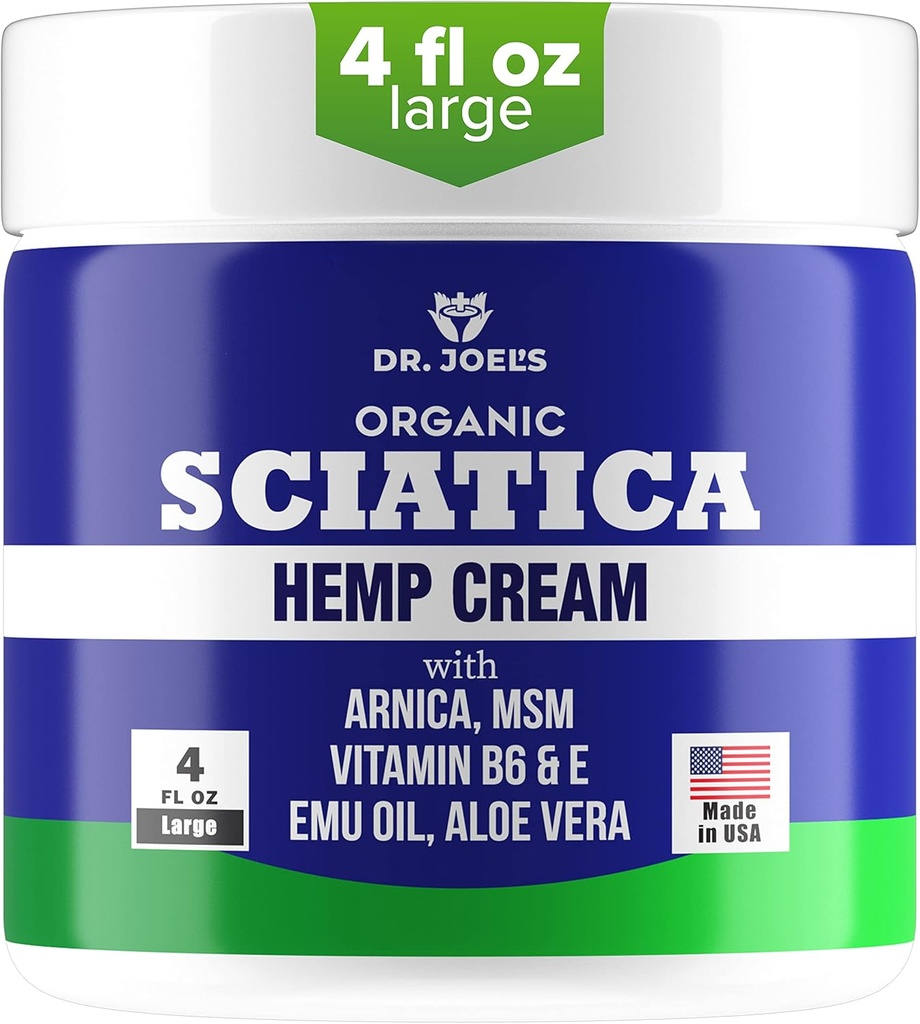 Crème Sciatica - Crème Sciatica Premium - Absorption rapide et soulagement maximal - 4 oz Grand Pack de valeur - Fabriqué aux États-Unis