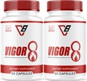 LIVORKA Vigor 8 Formule Premium pour les hommes, Supplément de soutien pour les hommes - 120 capsules (2 mois d'approvisionnement) - Pack de 2