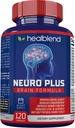 Neuro Plus Formule Cerveau et Focus - Nootropic Cerveau Booster Supplément, soutient la santé cérébrale, la clarté mentale et Focus - Améliore la concentration et l'énergie mentale – 120 Capsules (1)