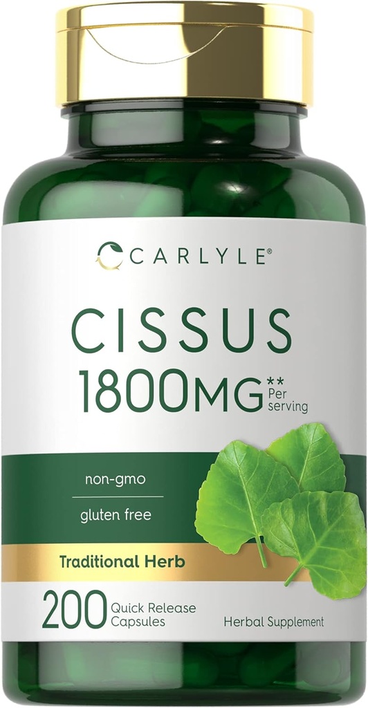 Carlyle Cissus Quadrangularis 1800mg.200 Capsules.com Supplément à l'extrait d'herbe traditionnel..