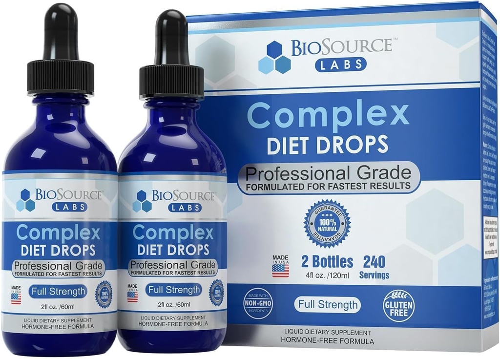 Complex Diet Drops – Best Natural Drops for Men and Women (2 Bottle Pack) - 60 Day Supply