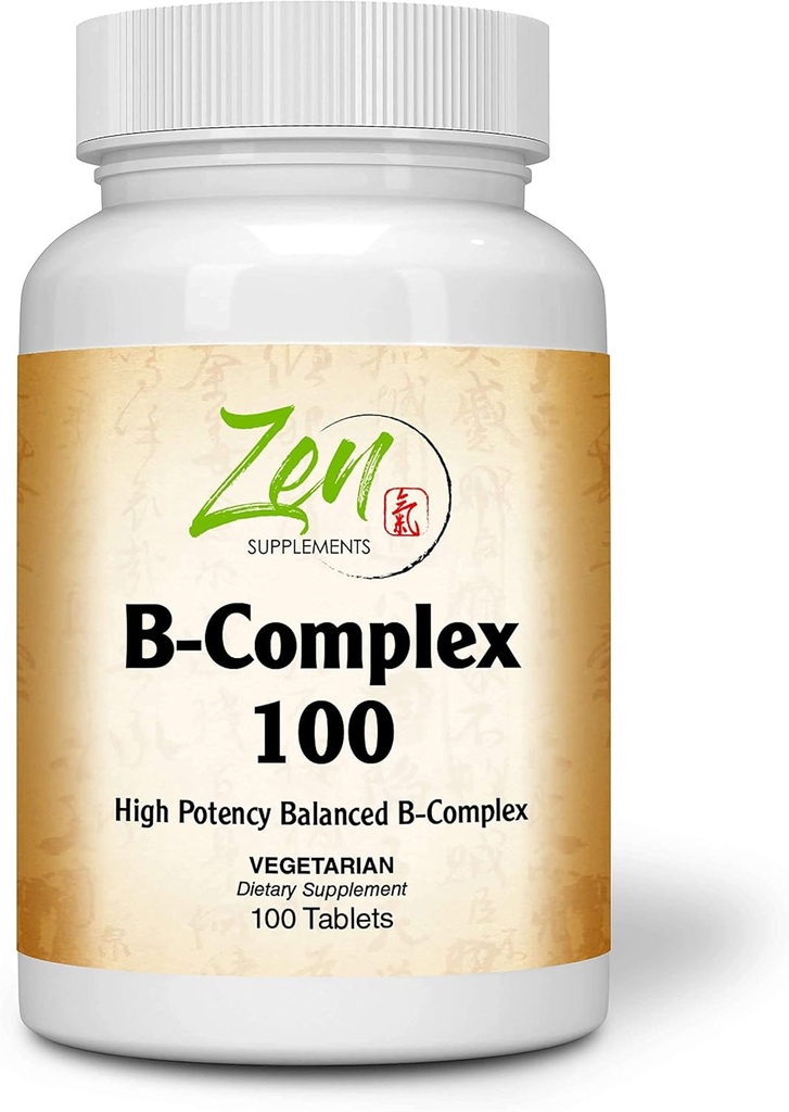 Supplément complexe de vitamine B avancé - Supplément de vitamine B complet avec acide folique, biotine, Inositol - Soutien santé immunitaire et cardio, métabolisme énergétique - 100 comprimés