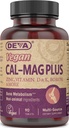 DEVA Supplément de magnésium de calcium végétalien, plus de zinc, vitamines C, D & K, Boron, 90 comprimés
