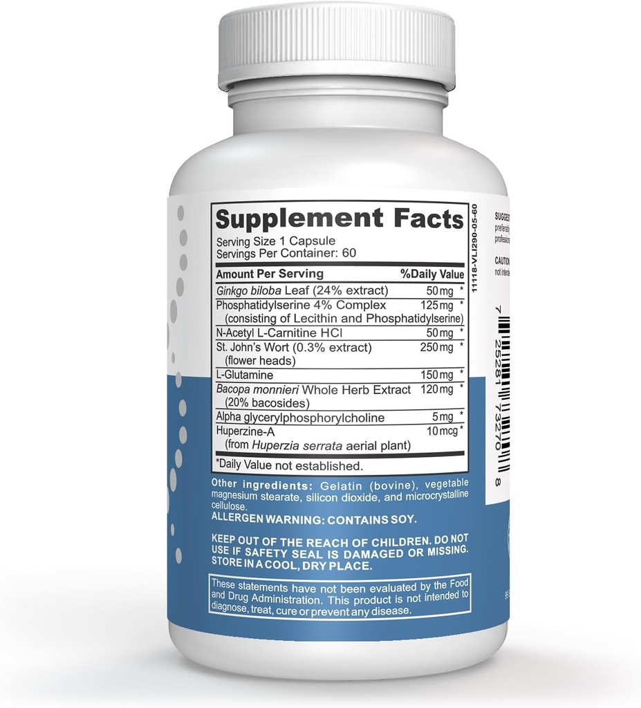 Advanced Memory Formula Extreme Brain Booster, Supplément Cerveau pour la mémoire, la concentration et la performance mentale, Vitamines Mémoire pour une meilleure santé cérébrale 180 Capsules (3 Pack)