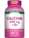 La vérité de la nature Calcium 600mg avec vitamine D3-250 Caplets