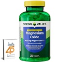 Spring Valley Magnésium 400 mg Comprimés de santé os et muscles, supplément alimentaire, 250 Compte Meilleur supplément de magnésium pour les femmes, Pastillas de Magnesio para Mujer Bundle avec 45 Diabète Décodé de Lual