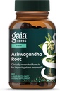 Gaia Herbs Racine d'Ashwagandha - Supplément anti-stress et soutien du sommeil - Supporte les niveaux d'énergie équilibrés et les perspectives positives* - 60 capsules de Phyto liquide végétalien (30 jours d'approvisionnement)