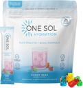 One Sol BCAA & Electrolyte Powder for Hydration & Energy, All-Natural Formula, 100% Vegan, Non-GMO, Gluten Free & Soy-Free, Promotes Muscle Growth & Recovery, Gummy Bear Flavor
