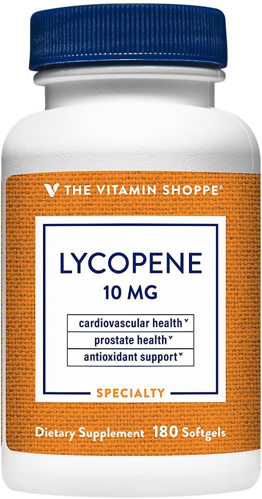 La Vitamine Shoppe Lycopène 10MG, Antioxydant qui soutient la santé cardiovasculaire, prostatique et cellulaire (180 Softgels)
