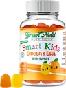 Greenfield Nutritions Smart Kids Halal Omega 3 Gommies avec DHA - 60 vitamines halales pour les enfants, soutient la santé cérébrale et immunitaire - Vitamines halales sans arachides, sans gluten, sans gluten et sans arachide
