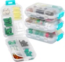 4PS Travel Pill Organizer with 164 Slice Labels,10 Compartiments Travel Pill Box Portable Polding Small Pill Case Daily Pill Conteneur utilisé pour transporter la médecine Organisateur par M MUchengbao (Blanc)