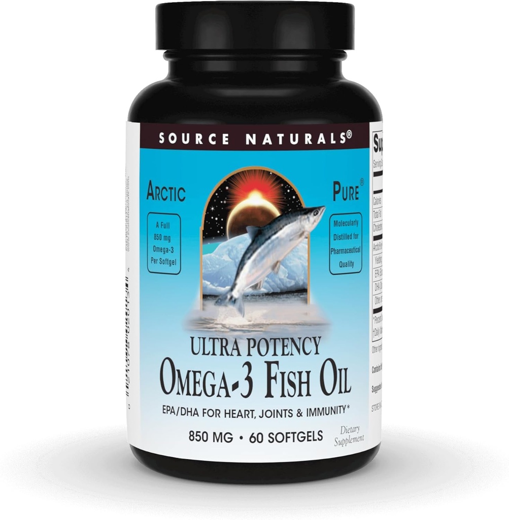 Source Naturals ArcticPure Ultra Potency 850 mg Oméga-3 Huile de poisson - 60 Softgels