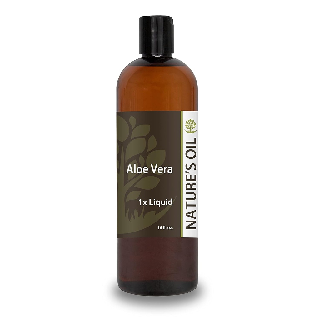 Huile naturelle Aloe Vera Liquide 1x, 16oz, Extrait d'aloe pur pour soins de la peau, soins capillaires et bricolage Soins personnels