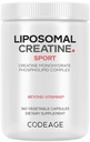 Codeage Supplément monohydrate de créatine liposomale, crème pure 2500mg - 3 mois d'approvisionnement, micronisé, créatinine muscles Sports nutrition et athlètes, non-OGM - 360 capsules