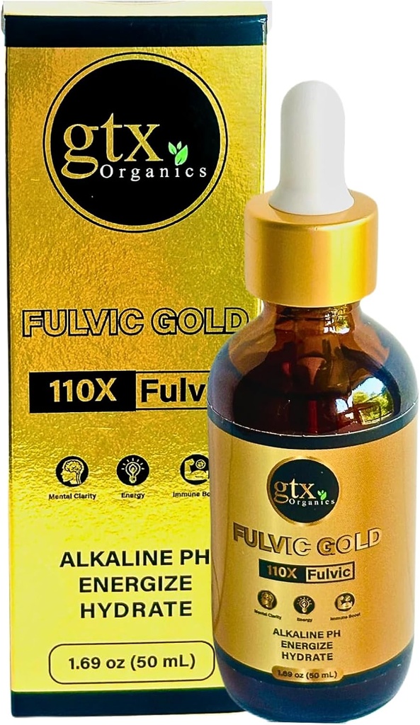 Trace Mineral Drops (200 portions)(sans alcool), couleur or et minéraux hautement alcalins- 74 minéraux traces d'extraits minéraux Fulvic purs- concentrés, à base végétale, suppléments minéraux traces