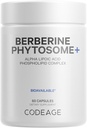 Supplément de phytosomes de code Berberine - Berberine HCL, acide alpha lipoïque, complexe phospholipidique - 2 mois - Berberine HCL - chlorhydrate de berberine - Sans gluten, sans OGM - 60 capsules