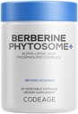 Supplément de phytosomes de code Berberine - Berberine HCL, acide alpha lipoïque, complexe phospholipidique - 2 mois - Berberine HCL - chlorhydrate de berberine - Sans gluten, sans OGM - 60 capsules