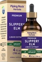 Piping Rock Slippery Elm Bark Liquid Drops, 4 fl oz, extrait sans alcool, végétarien, sans OGM, supplément sans gluten