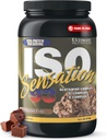 Nutrition Ultime Poudre Isolée de Protéines de Whey avec Complexe Glutamine, ISO Sensation 93 - Poudre de Protéines de Whey avec Colostrum ajouté pour une récupération améliorée, l'immunité et la santé de Gut - Chocolate Fudge, 2 livres