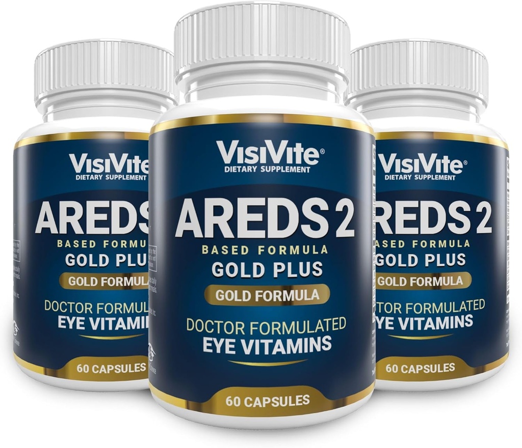 Doctor Formulé AREDS 2 Plus Vitamines oculaires avec Zeaxanthin Plus Lutéine - Extrait de bilberry et de graines de raisin - Macular Health Formula - 60 capsules de supplément oculaire