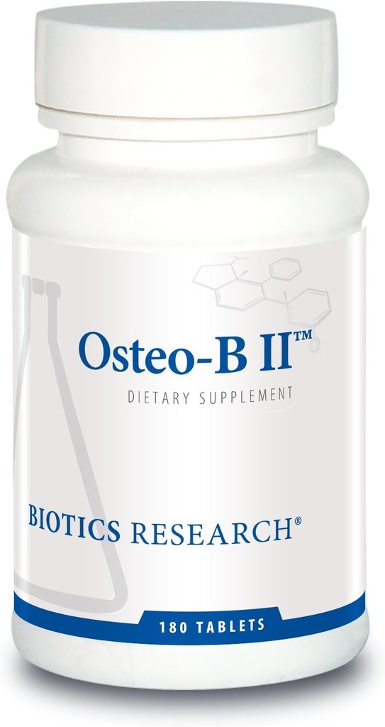 Recherche en biotique Osteo B II Soutien optimal à la santé osseuse, Vieillissement en santé, CaMg, Comprimé facile à avaler, Sulfates de chondritine purifiés, 180 comprimés