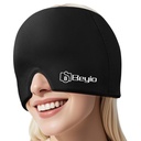 Cap de soulagement de la migraine, Cap de soulagement des maux de tête réutilisables tout autour du gel, Cap de soulagement de la migraine noire, Yeux puants