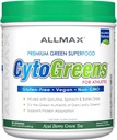 AllMAX Nutrition - Poudre de Cytogreens Super Greens, infusée de spiruline, d'épinards et d'orge, soutient la santé immunitaire et digestive, sans gluten et végétalien, 60 portions (thé vert acai Berry)