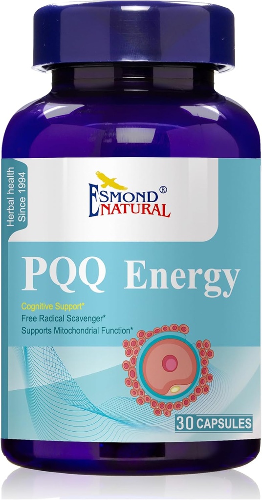 PQQ Energy (Scavenger Radical Libre. Supporte la fonction de biogenèse mitochondriale), GMP, certifié Assn produit naturel, fabriqué aux États-Unis - 30 capsules