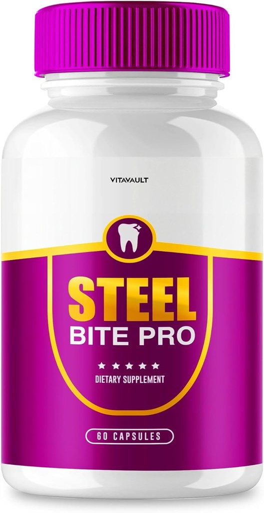 (1 Pack) Steel Bite Pro pour la réparation des dents et de l'ourlet, Authentic Steel Bite Pro Supplément, Dental Health Support Capsule, Zephyr Organics, une bouteille