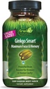 Irwin Naturals Ginkgo Smart Powerful Nootropic Cerveau Booster - prend en charge la mémoire maximale, le focus et la clarté mentale avec DMAE, Clubmoss, Choline et acétyl L-Carnitine - 120 Softgels liquides