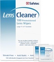 Lentilles et lunettes Safetec Wipes de nettoyage, Wipes pré-humidifiées (2 boîtes de 100ct - 200 vêtements de nettoyage)
