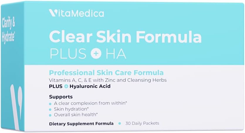 Vitamedica Formule de peau claire +HA - Suppléments journaliers Packets, 30 mois