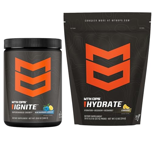 MTN OPS Limonade à framboises bleues ignite + limonade hydratée
