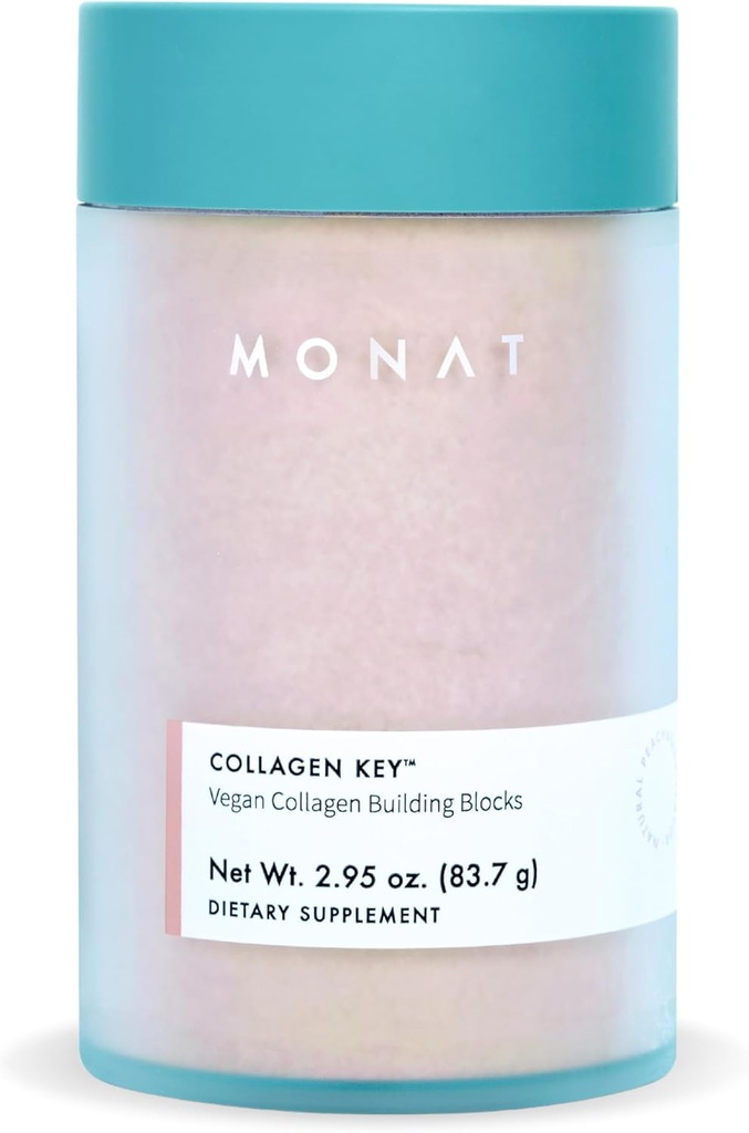Clé de collagène MONAT - Délivrez votre rayonnement naturel – Soutien holistique pour la beauté - Vegan Amino Acid Formula – Sans sucre – Peach Berry Flavor – Wellness Blend pour cheveux, peau et ongles