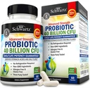 BioSchwartz Supplément nutritionnel probiotique quotidien - 40 milliards d'UFC pour la santé de la gueule - Probiotiques pour les hommes et les femmes - Santé digestive avec Astragalus et Lactobacillus - Étagère stable - 60 Compte