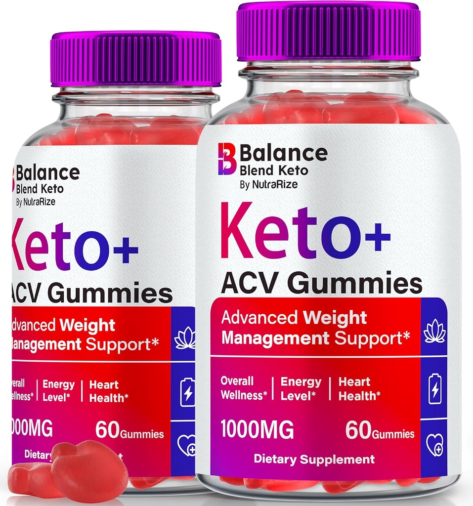 (2 Pack) Balance Blend Keto ACV Gummies, Premium Weight Loss Blend Complex, Keto + Apple Cider Vinegar, All Natural ACV Keto Formula, Official BalanceBlend Keto Plus ACV Gomitas Review (120 Gummies)