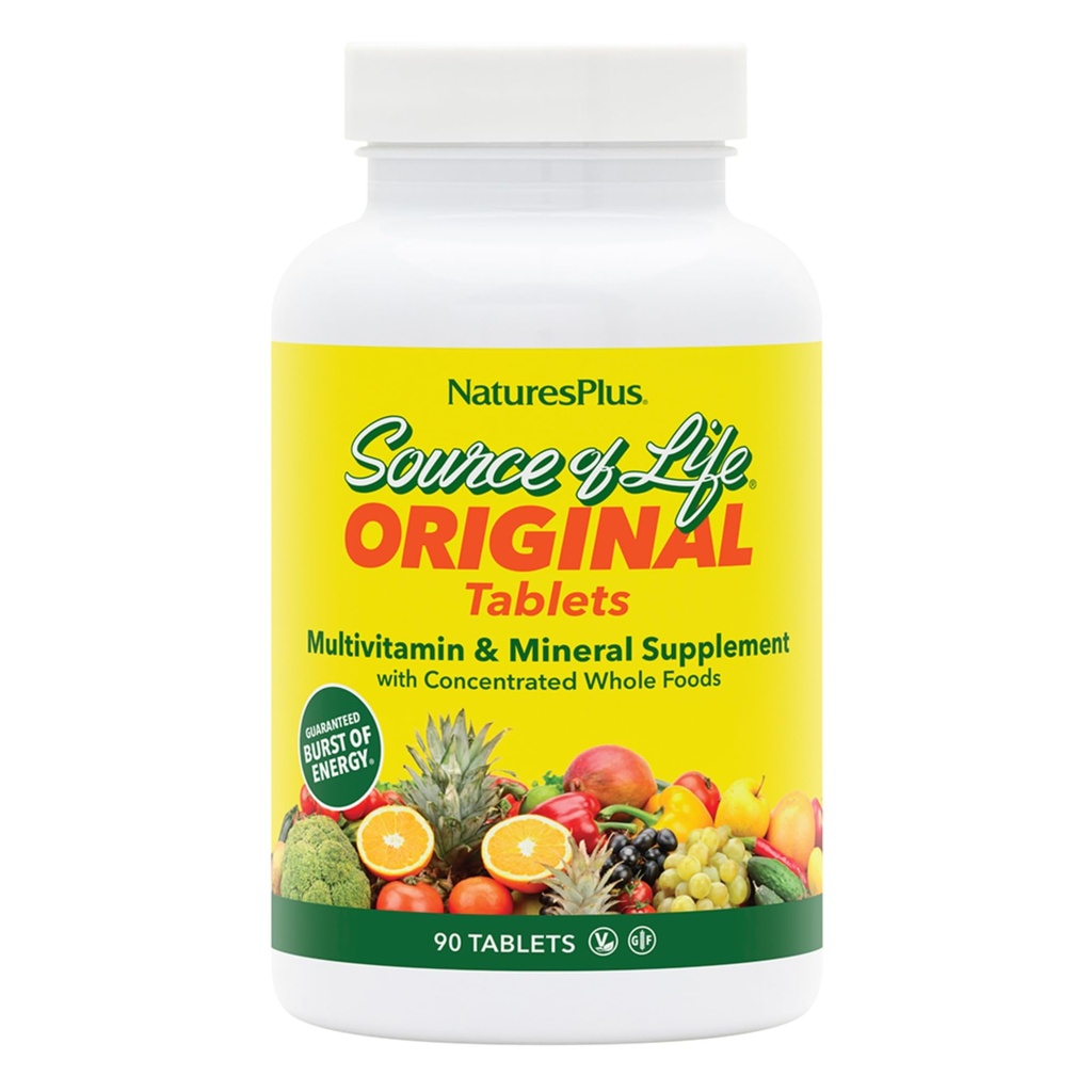 NaturesPlus Source de vie - 90 comprimés, lot de 2 - Multivitamines et suppléments minéraux - soutient l'énergie naturelle et le bien-être général - sans gluten, végétarien - 60 portions totales