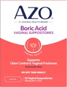 AZO® Acide borique Suppositoires vaginales, aide à soutenir le contrôle des odeurs et la santé intime avec l'acide borique cliniquement étudié, non-OGM, 30 Compte