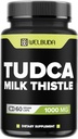 Supplément Tudca de 1000mg avec extrait de chardon de lait - 60 capsules véganes - Support pour système immunitaire, santé de la digestion, purification du corps et santé du cerveau