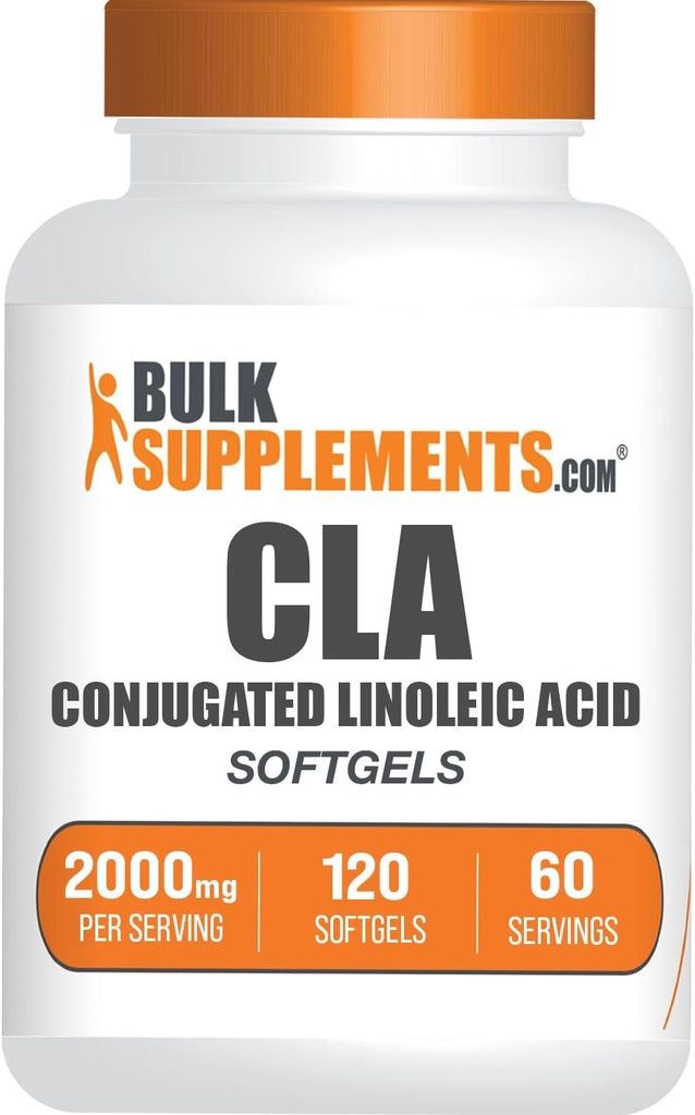BulkSupplements.com CLA Softgels - Acides linoléiques conjugués, suppléments CLA - Sans gluten, 2 softgels par portion (2000mg), 120 Compte (paquet de 1)