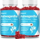 2 Pack Ashwagandha Gummies with L-theanine, Ashwa Root Supplement Gummy for Women Men, 120 Mixed Berry Flavored Gummies