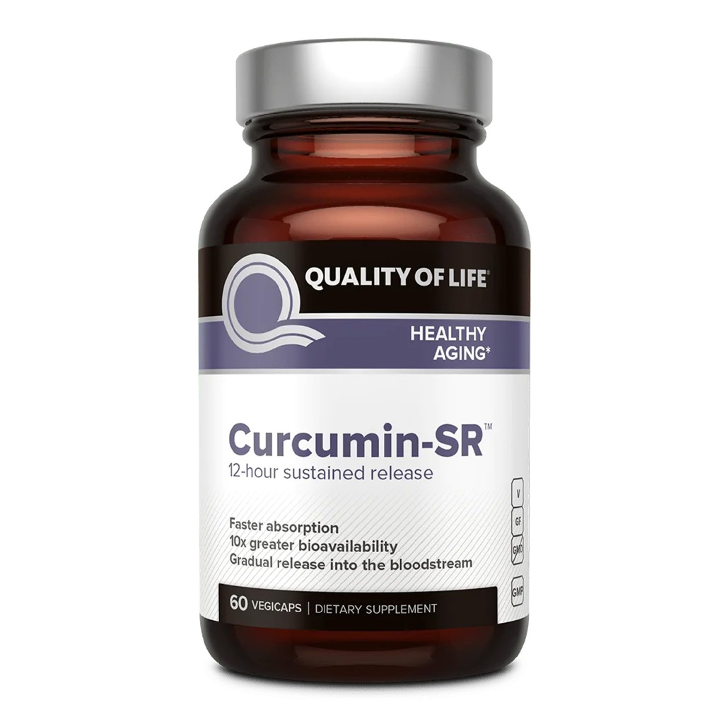 Qualité de vie Curcumin-SR - Vieillissement en santé, soutien à l'inflammation - 60 Vegicaps