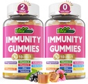 10 en 1 Supplément de soutien immunitaire Gommies, w/Echinacea, Vitamine C et zinc Elderberry, Sélénium, Vitamine D3 5000IU, Magnésium, Booster Imune quotidien multivitamine, pour l'énergie osseuse antioxydante, 2 Pack