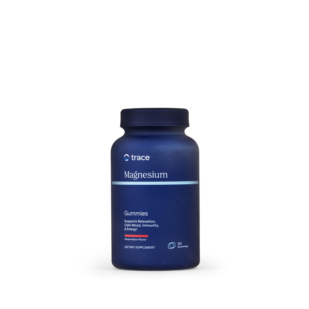 Trace Minerals Magnésium Gummies - Supporte un mindset calme - Magnésium Chewables pour les enfants et les adultes - os, digestion, santé cardiaque et immunitaire - Pastèque Flavor - 120 Compte (120 portions)