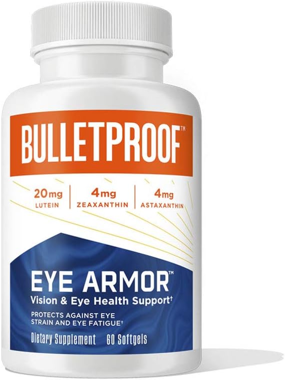 Bulletproof Eye Armor Supplement Softgels, 60 Count, Supplement for Eye Health and Blue Light Protection