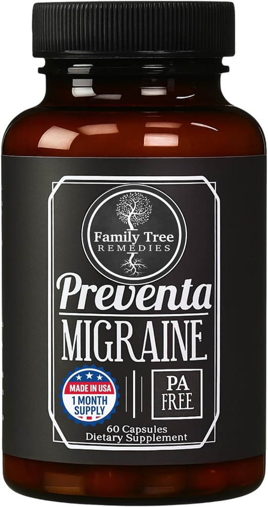 Prévenir le supplément de soulagement de la migraine – Butterbur sans PA, Magnésium, Riboflavine, Fièvre – Prévention quotidienne des maux de tête – 60 gélules