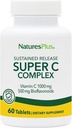 NaturesPlus Super C Complex, Sustained Release - 60 Tablets - 1000mg Vitamin C + 500mg Bioflavonoids - Vegetarian, Gluten Free - 60 Servings