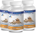 Supplément musculaire pour chien - Animaux de compagnie Ultra Vitamines - pour chiens et chats - Santé immunitaire - Avantages pour les cheveux et les manteaux - Chews au calcium pour chien - 270 gâteries (3 bouteilles)